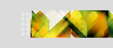 Abstract geometric design. Overlapping shapes create vibrant color gradients. Modern, clean aesthetic with subtle gray background.