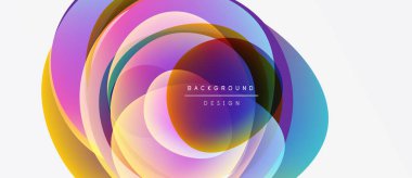 Soyut renkli katmanlar dinamik dairesel tasarım yaratır. Canlı renkler harmanlanarak modern arkaplan ögesini oluşturur. Pürüzsüz gradyanlar görsel cazibeyi artırır.