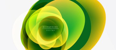 Soyut tasarım özellikleri katmanlı, akışkan şekiller. Sarılar, yeşiller dinamik görsel efekt yaratır. Projeler için modern arkaplan ögesi.