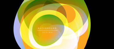 Soyut renkli katmanlar dinamik görsel efekt yaratır. Üst üste binen şekiller derinlik, enerji ve modern tasarım estetiğini akla getiriyor..