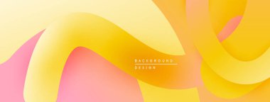 Abstract fluid shapes, warm colors, yellow, orange, pink gradients. Modern design element for backgrounds, presentations. Smooth curves create dynamic composition.