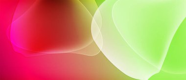 Abstract vibrant background. Smooth color gradients blend pink, green, gold. Soft shapes overlap creating dynamic visual effect.
