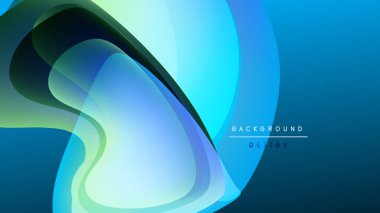 Abstract fluid shapes, vibrant blues, greens, black background. Modern design element, smooth gradients, dynamic composition.