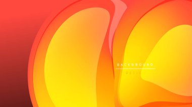 Soyut sıvı şekiller, canlı turuncu, sarı renkler. Koyu arkaplan kontrastı yaratır, modern tasarım elemanı. Yumuşak gradyanlar mevcut dinamik akış.