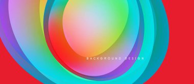 Soyut renkli katmanlar dinamik dairesel desen oluşturur. Canlı renkler harmanlanarak modern arka plan tasarımını oluşturur. Yumuşak gradyanlar görsel ilgi sunar.