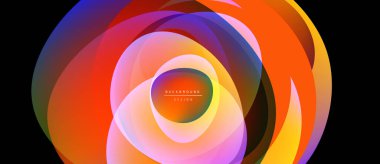 Soyut renkli katmanlar dinamik oval şekil yaratır. Parlak gradyanlar harmanlanarak modern arkaplan tasarımı oluşturur. Canlı renkler kompozisyona hakim.