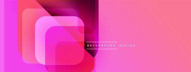 Abstract pink background. Overlapping layers create modern visual effect. Gradient shades, smooth transitions, simple design.