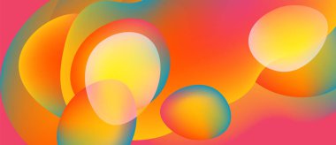 Soyut, enerjik çemberler çakışıyor. Sıcak renkler baskın gelir, dinamik görsel efekt yaratır. Yumuşak eğimler ışığı, enerjiyi işaret eder.
