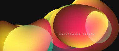 Soyut renkli şekiller örtüşür, dinamik görsel efekt yaratır. Gradyan renkler harmanlanır, modern arkaplan tasarımı oluşturulur.