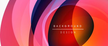 Soyut renkli katmanlar dinamik görsel efekt yaratır. Gradyan renkler harmanlanır, dairesel desenler oluşturulur, modern tasarım ögesi.