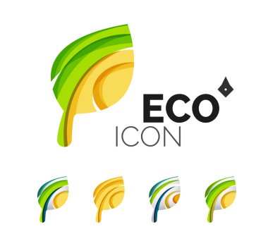 Soyut Eko yaprak simgeler kümesi