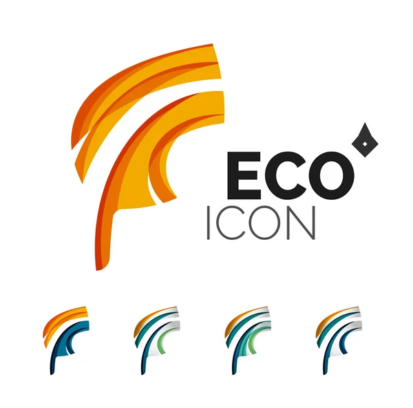 Set van abstracte eco blad pictogrammen — Stockvector