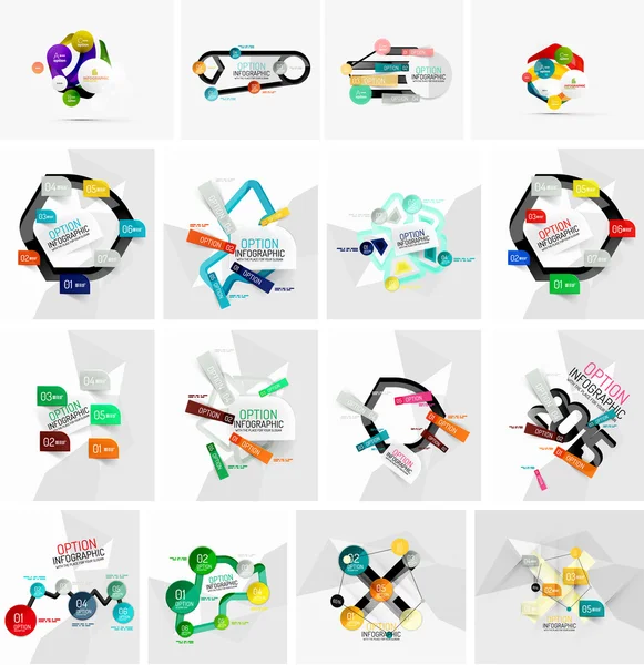 Set van abstracte geometrische papier — Stockvector