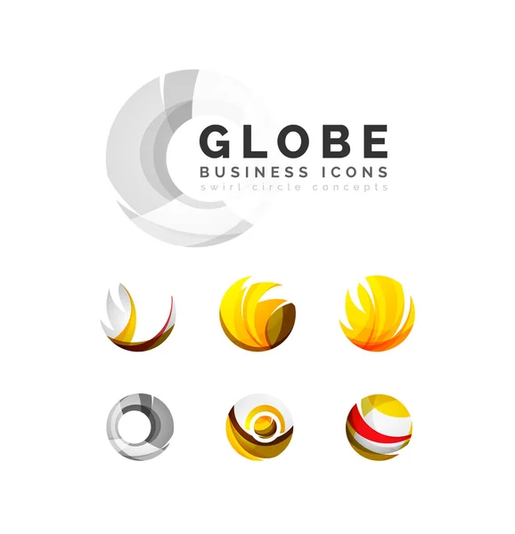 Uppsättning av globe sfär eller cirkel logotyp — Stock vektor