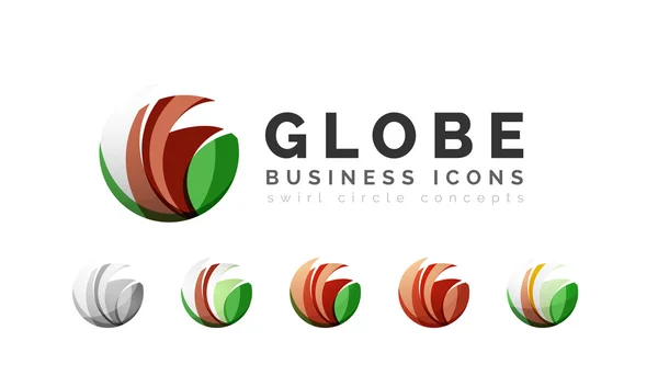 Set of globe sphere or circle logo — Stock Vector