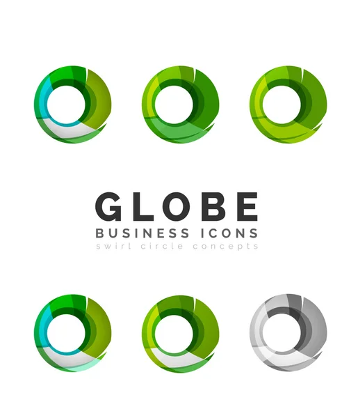 Set of globe sphere or circle logo — Stock Vector