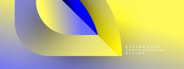 Abstract gradient shapes overlap. Yellow, blue hues dominate design. Minimalist background suggests modern aesthetic. Smooth transitions create visual interest.