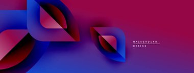 Abstract flowing ribbons create dynamic gradient background. Vivid purple, blue, red hues blend seamlessly. Modern design element.
