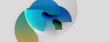 Soyut sıvı şekilleri örtüşür, canlı renk karışımları yaratır. Yumuşak eğimler hareketi, ışık etkileşimini önerir. Minimalist tasarım.