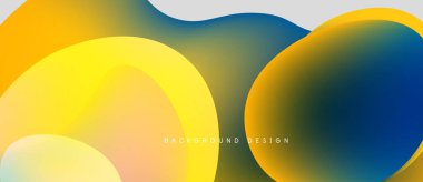 Soyut sıvı şekilleri örtüşür ve canlı renk değişimleri yaratır. Sarılar, portakallar, maviler kusursuz bir şekilde harmanlanır. Modern tasarım ögesi.