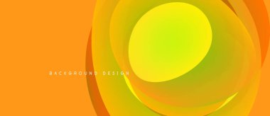 Soyut turuncu, sarı katmanlar dinamik bir zemin oluşturur. Yumuşak eğimler hareketi, derinliği gösterir. Modern tasarım ögesi.