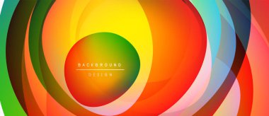 Soyut renkli katmanlar dinamik dairesel tasarım yaratır. Parlak gradyanlar harmanlanarak, canlı arkaplan deseni oluşturur. Modern estetik.