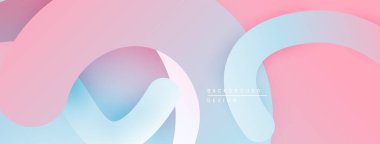 Yumuşak pastel renkler harmanlanarak soyut şekiller oluşturur. Yumuşak kıvrımlar hareketi gösterir, modern tasarım estetiği.