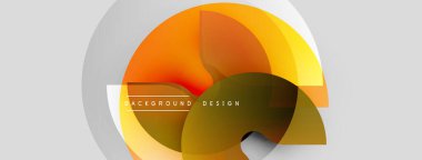 Abstract orange design. Overlapping circles create dynamic visual effect. Modern background with text elements. Simple, clean composition.