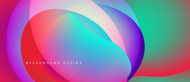 Abstract vibrant layers overlap, creating fluid colorful design. Modern gradients suggest movement, energy, visual appeal.