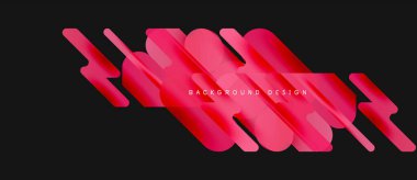 Abstract red layers overlap dark background. Modern design features dynamic shapes, gradients, text element. Minimalist aesthetic.