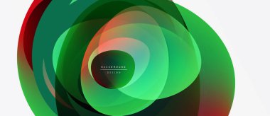 Abstract colorful layers create dynamic circular design. Gradient shades blend, forming modern visual element. Smooth transitions, vibrant hues.