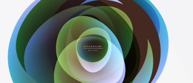 Abstract layers create circular design. Colors blend, forming dynamic visual effect. Modern, elegant background element.