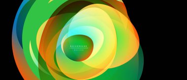 Soyut renkli katmanlar dinamik akış yaratır. Gradyan gölgeler karışıyor, girdap şeklinde görsel efekt oluşturuyor. Modern tasarım ögesi.