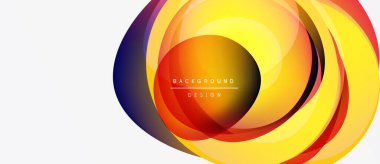 Abstract colorful layers create dynamic circular design. Gradient hues blend, forming vibrant visual impact. Modern aesthetic.