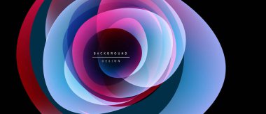 Soyut renkli katmanlar dinamik oval şekil yaratır. Modern tasarım, canlı renkler, pürüzsüz gradyanlar. Projeler için mükemmel arkaplan.