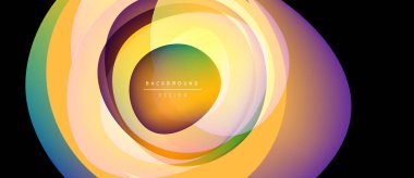 Soyut renkli katmanlar dinamik oval şekil yaratır. Gradyan renkler harmanlanarak modern arkaplan tasarımı oluşturur. Parlaklık değişir, derinlik ekler.