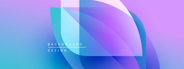 Soyut geometrik şekiller çakışıyor. Renkler mavi, morlar, pembeler. Arkaplan ve sunumlar için modern tasarım ögesi.