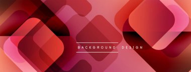 Soyut geometrik desen. Kırmızı, pembe renkler harmanlanarak modern arka plan tasarımı yaratıyor. Üst üste binen kareler, dikdörtgenler derinlik sunar.
