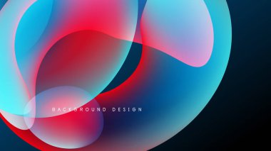 Soyut sıvı şekiller, canlı renklerin karışımı. Dinamik kompozisyon, modern tasarım. Koyu arkaplan parlaklığı arttırır, mevcut pürüzsüz eğimler.