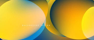 Soyut tasarım özellikleri üst üste biniyor. Renkler karışımı, portakallar, maviler. Modern estetik, pürüzsüz gradyanlar görsel ilgi yaratıyor.