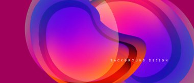 Soyut sıvı şekiller, canlı renklerin karışımı. Dinamik bileşim modern görsel etki yaratır. Gradyan renkleri hareketi ve enerjiyi gösteriyor..