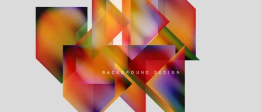 Soyut geometrik şekiller, canlı renklerin karışımı. Modern tasarım, dinamik kompozisyon, arka planlar için uygun. Minimalist estetik, temiz çizgiler mevcut.