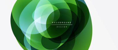Soyut yeşil katmanlar dairesel tasarım yaratır. Metin kaplamalı modern arkaplan, basit ama zarif kompozisyon.