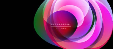 Soyut katmanlar canlı dairesel tasarım yaratır. Pembe, yeşil, mavi renkler harmanlanarak dinamik görsel efekt oluşturur. Modern arkaplan ögesi.