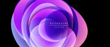 Soyut girdap katmanları, mor renkler baskın. Yumuşak gradyanlar dinamik görsel efekt yaratır. Arka planlar için modern tasarım ögesi.