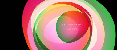 Abstract layers create vibrant circular design. Colors blend, forming dynamic visual effect. Modern, stylish background element.