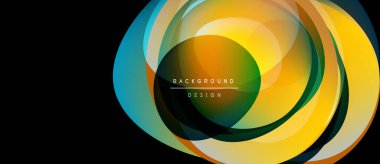 Soyut renkli katmanlar dairesel tasarım yaratır. Gradyan renkler harmanlanır ve dinamik görsel efekt oluşturur. Metin arkaplan tasarımı okur.