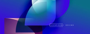 Soyut sıvı şekilleri örtüşür, parlak mavi ve mor renkler yaratır. Modern tasarım elementleri dinamik hareketi, pürüzsüz geçişleri önerir.