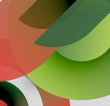 Soyut şekiller örtüşür, canlı renk karışımları yaratır. Kompozisyona yeşiller, kırmızılar, kahverengiler hakim. Minimalist tasarım organik formları çağrıştırıyor.