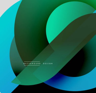 Soyut katmanlar dinamik bileşim yaratır. Mavi, yeşil renkler karışıyor, akışkan şekiller oluşturuyor. Modern tasarım hareketi çağrıştırıyor, derinliği.